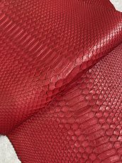 画像1: レッドパイソン　レッド　ヘビ革　蛇革 (1)