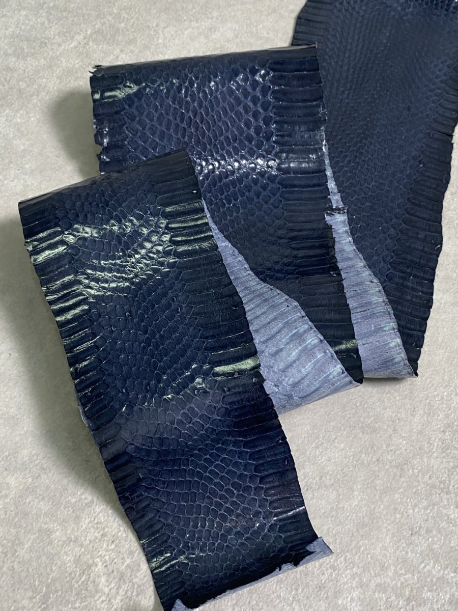 画像4: コブラ革　ネイビー　115cm (4)