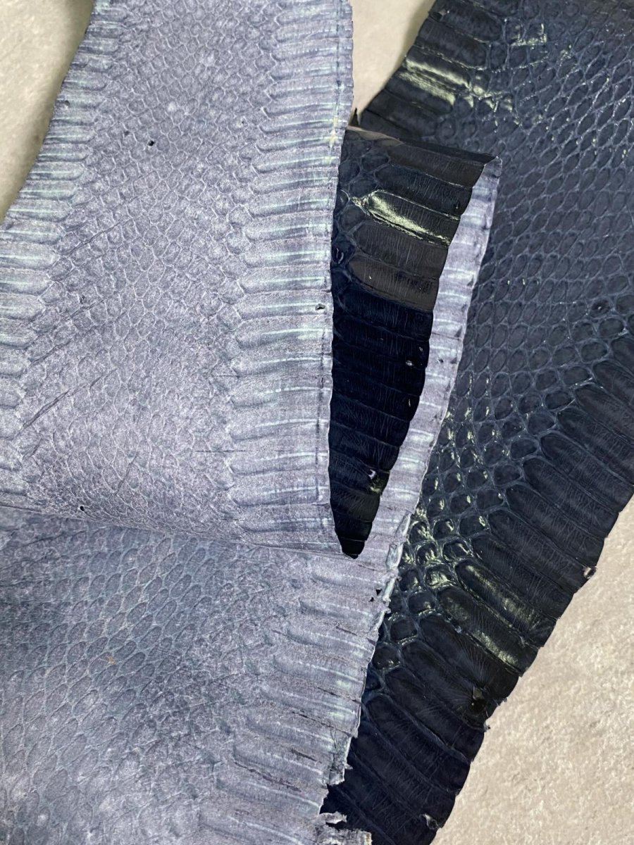 画像6: コブラ革　ネイビー　115cm (6)