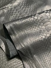 画像6: ダイヤモンドパイソン　ヘビ革　マットブラック  B/C　350cm　蛇革　エキゾチックレザー (6)