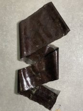 画像1: ダイヤモンドパイソン　ヘビ革　チョコ  F/C　330cm　蛇革　エキゾチックレザー (1)