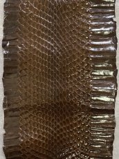 画像1: コブラ革　ブラウン　100cm　ヘビ革　蛇革　スネーク (1)