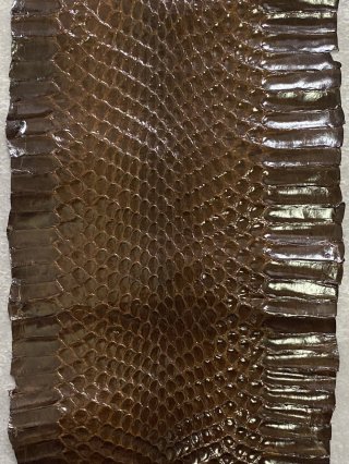 GQ5905▲未使用 パイソンレザー/本ヘビ革 トリミング:レザー トートバッグ/ハンドバッグ 手提げ/肩掛け 鞄 ホワイト×ブラウン系/ブラック