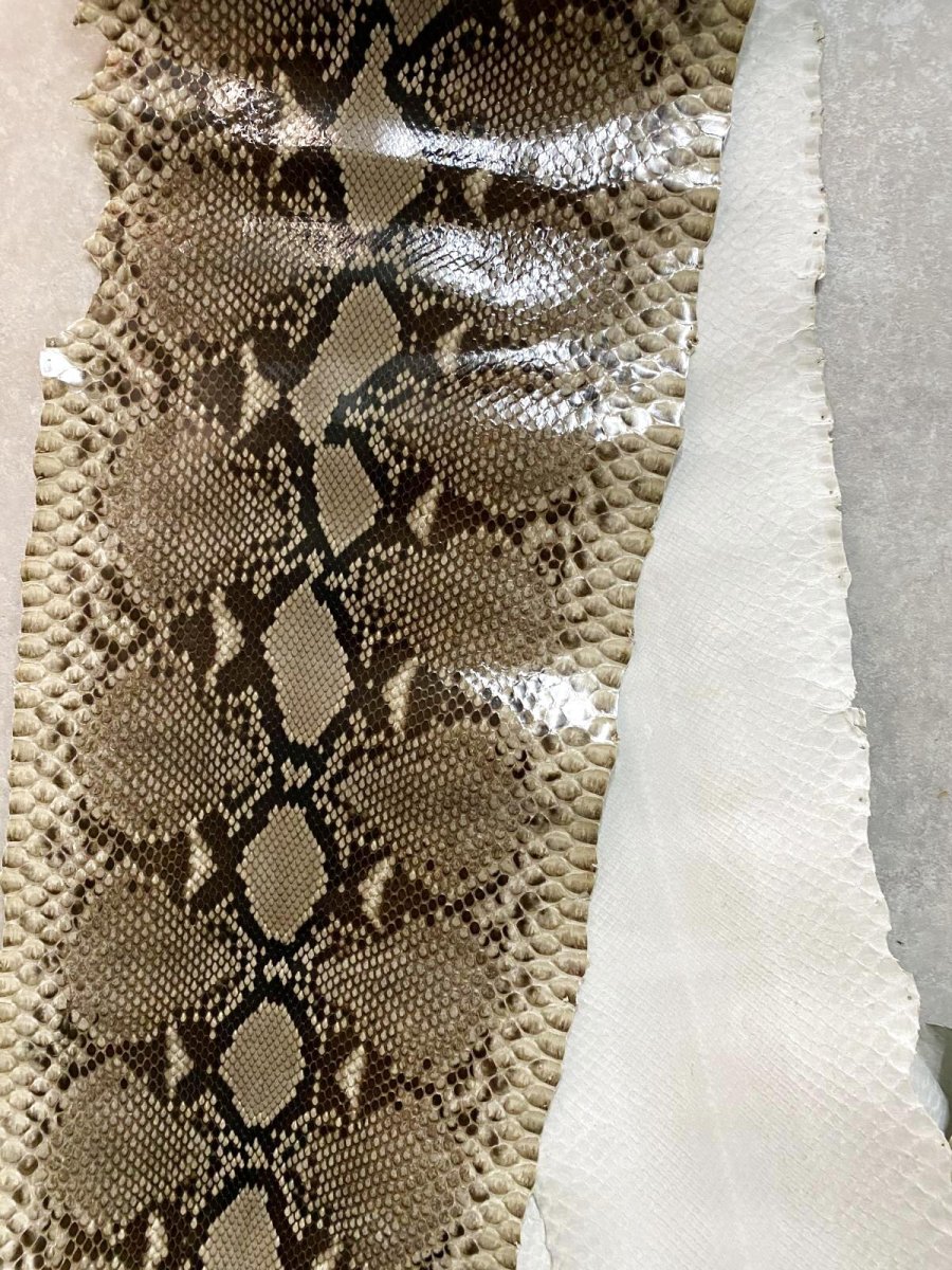 画像5: ダイヤモンドパイソン ヘビ革 ナチュラル  F/C 376cm 蛇革 エキゾチックレザー (5)