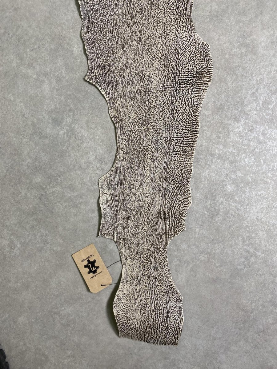 画像6: シャーク　バニラ×茶　サメ革　鮫革　シャークスキン　 (6)