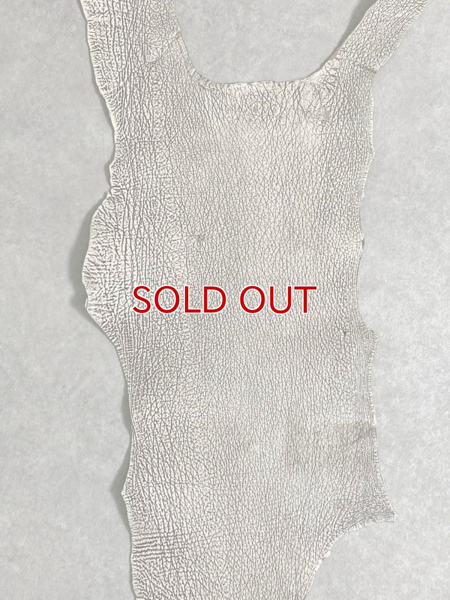 画像2: シャーク　バニラ×茶　サメ革　鮫革　シャークスキン　 (2)