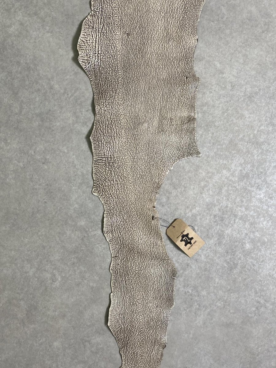 画像4: シャーク　バニラ×茶　サメ革　鮫革　シャークスキン　 (4)