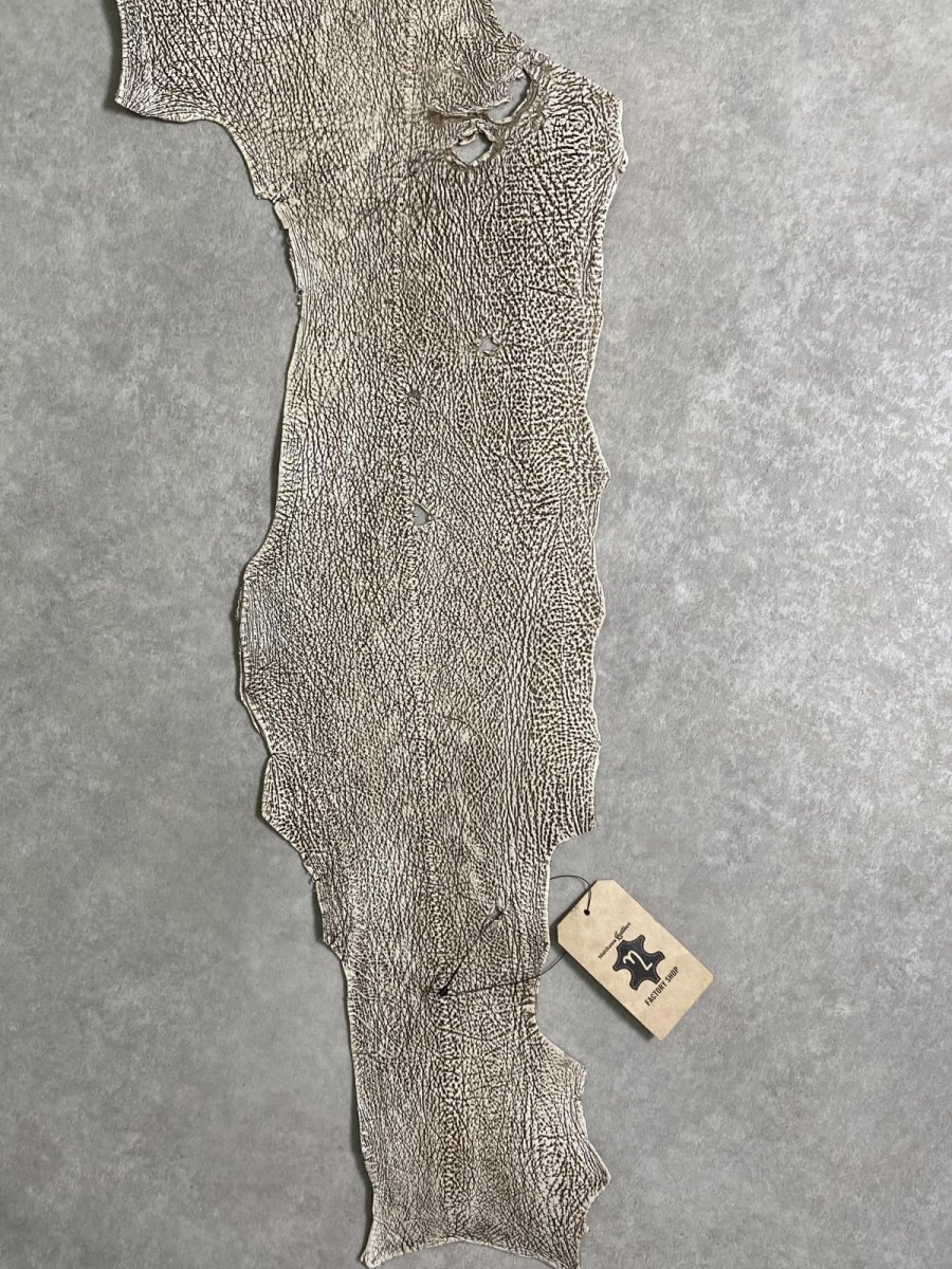 画像5: シャーク　バニラ×茶　サメ革　鮫革　シャークスキン　 (5)