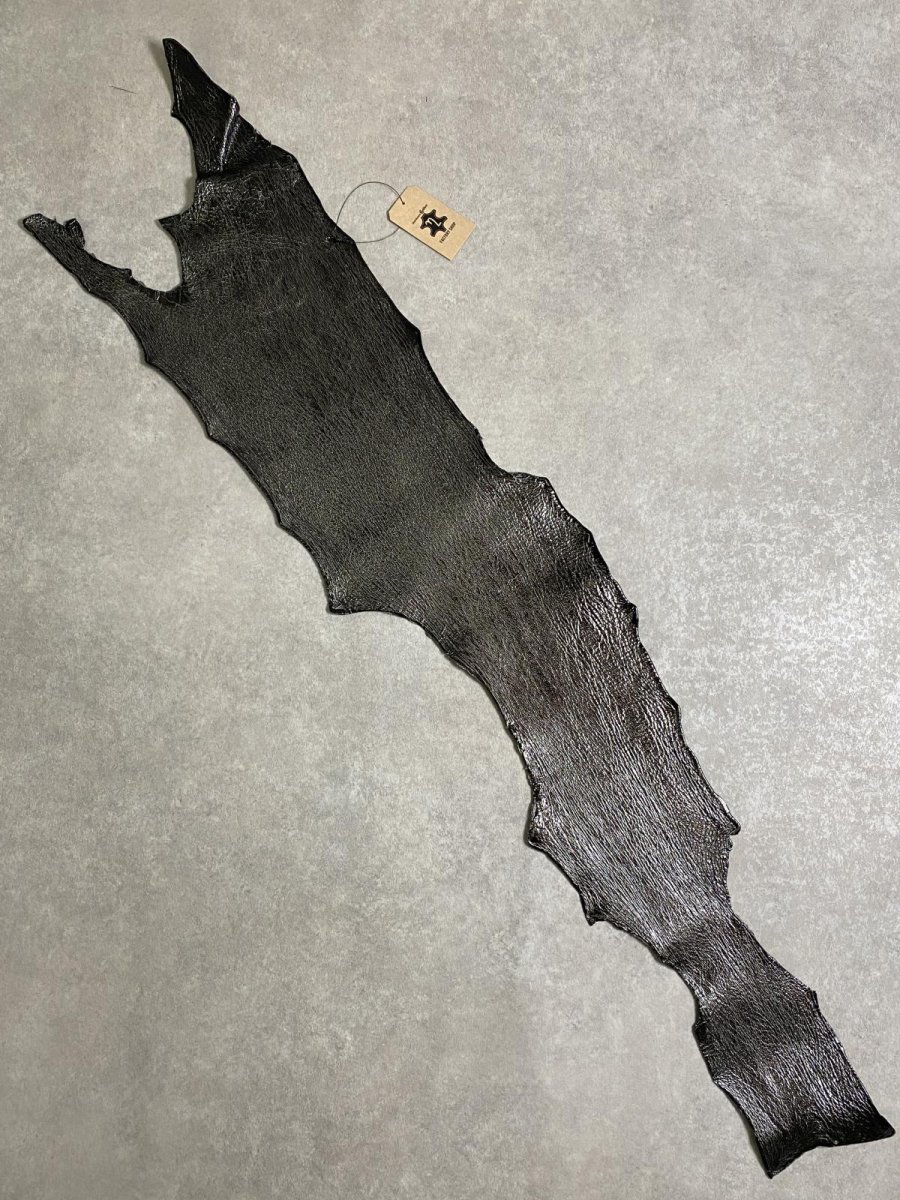 画像1: シャーク　エナメル　ブラック　サメ革 (1)