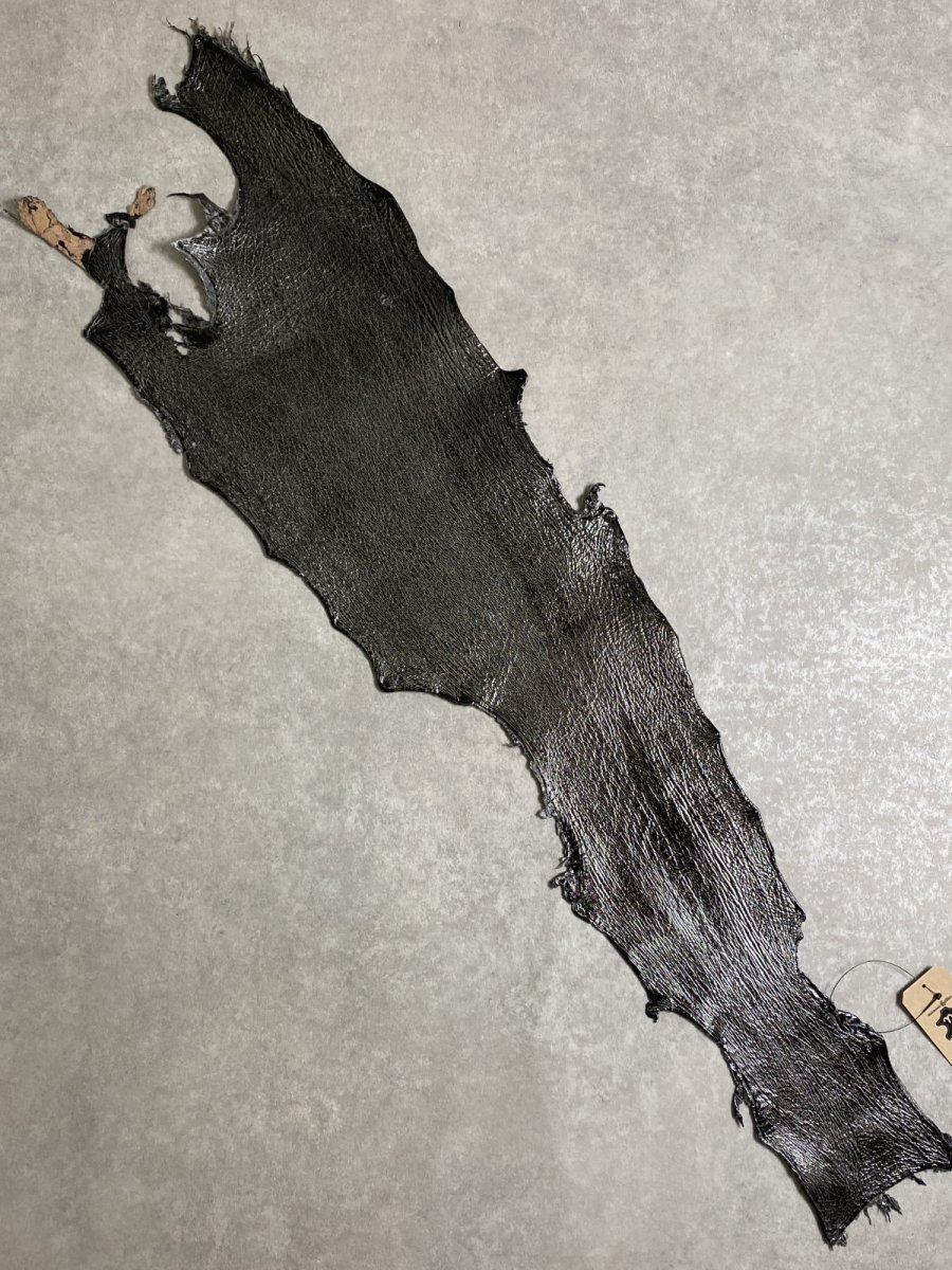 画像1: シャーク　エナメル　ブラック　サメ革 (1)