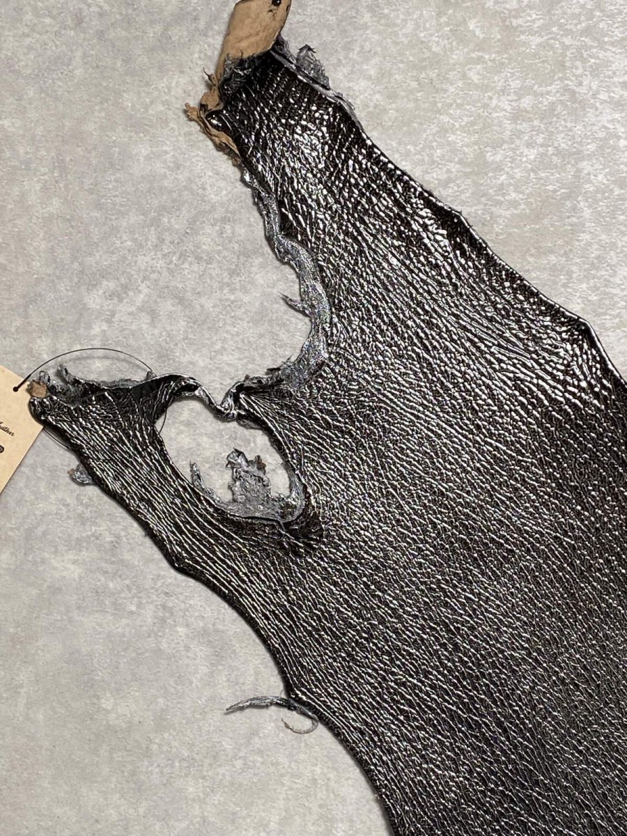 画像2: シャーク　サメ革　鮫革　シャークスキン　エナメル　ブラック (2)