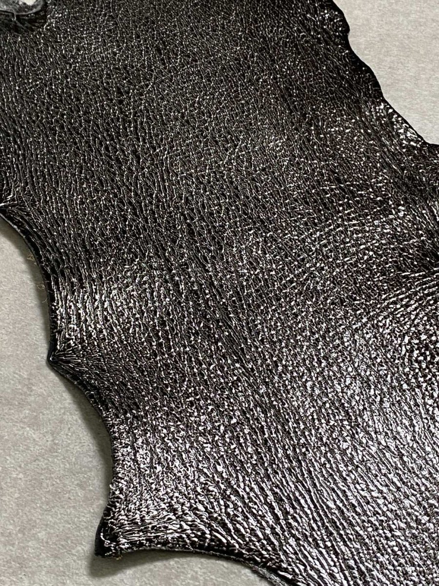 画像6: シャーク　サメ革　鮫革　シャークスキン　エナメル　ブラック (6)