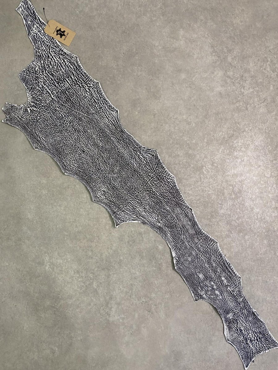 画像1: シャーク　白×黒　サメ革　鮫革　シャークスキン　 (1)