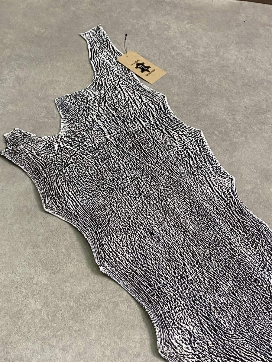 画像3: シャーク　白×黒　サメ革　鮫革　シャークスキン　 (3)