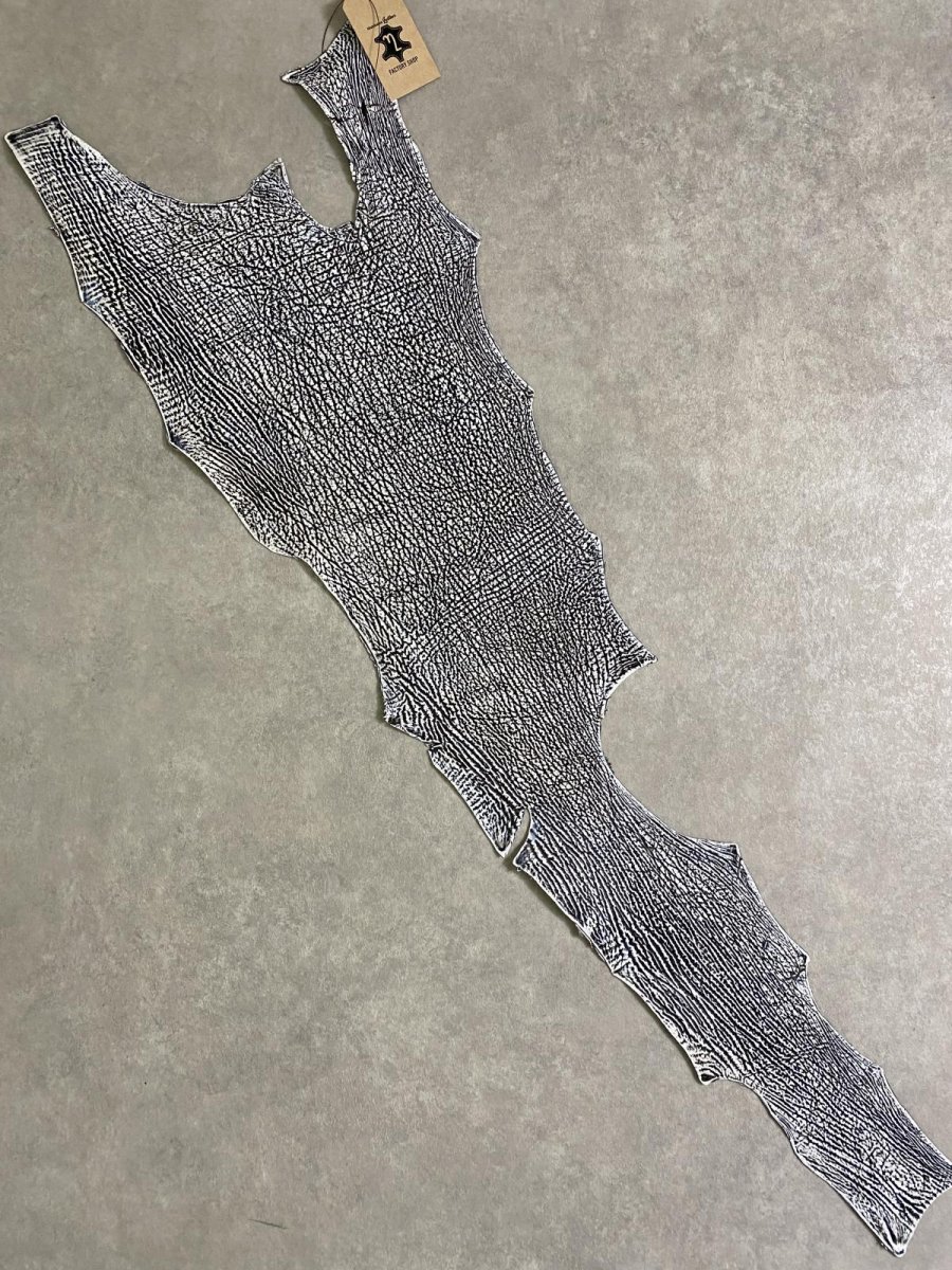 画像1: シャーク　白×黒　サメ革　鮫革　シャークスキン　 (1)