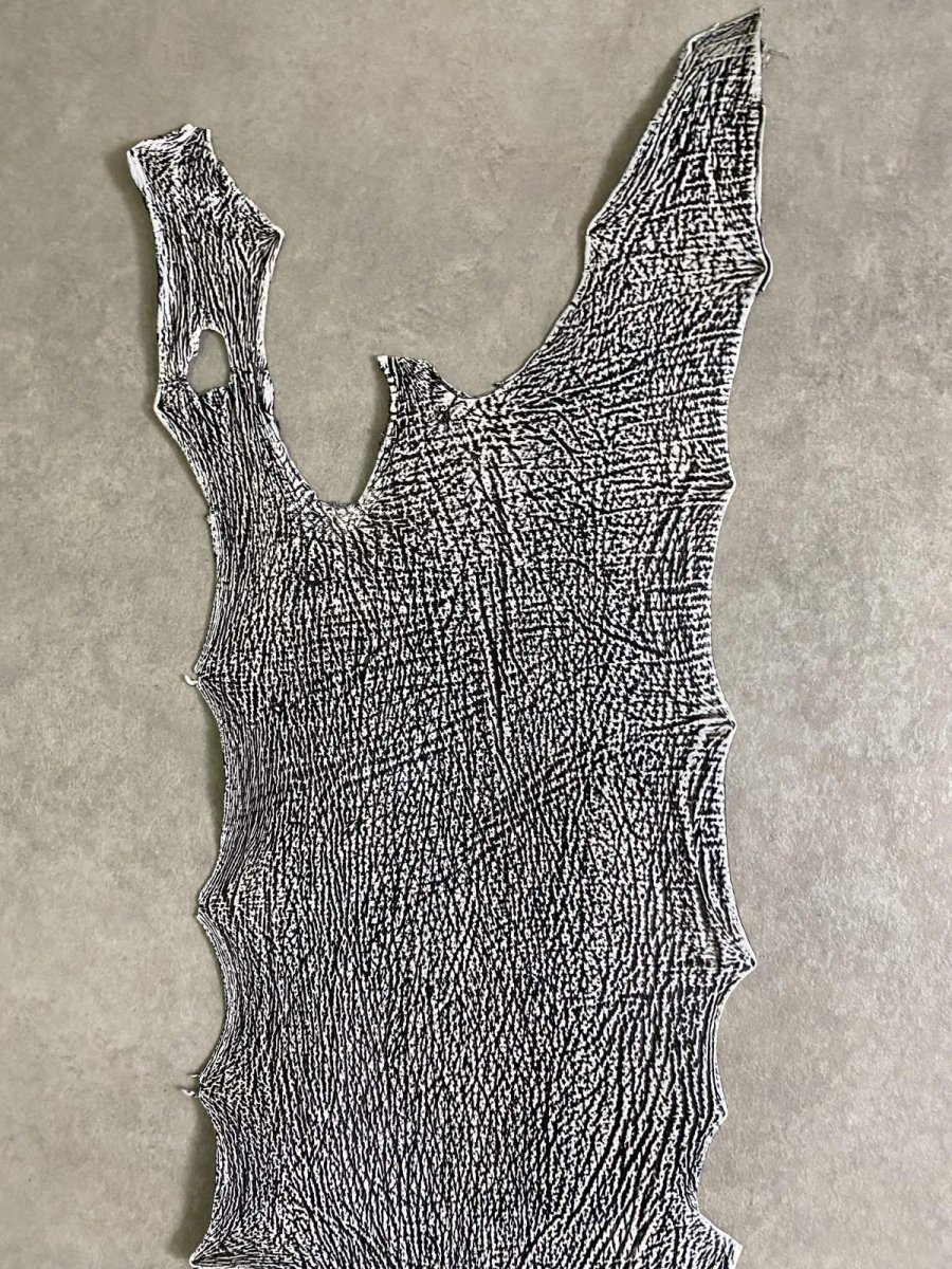 画像4: シャーク　白×黒　サメ革　鮫革　シャークスキン　 (4)