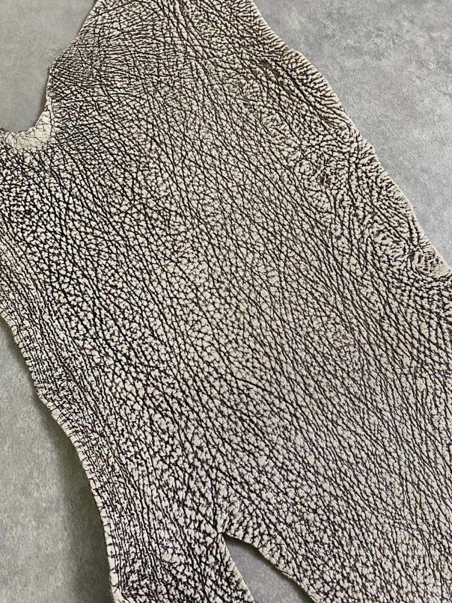 画像2: シャーク　バニラ×茶　サメ革　鮫革　シャークスキン　 (2)