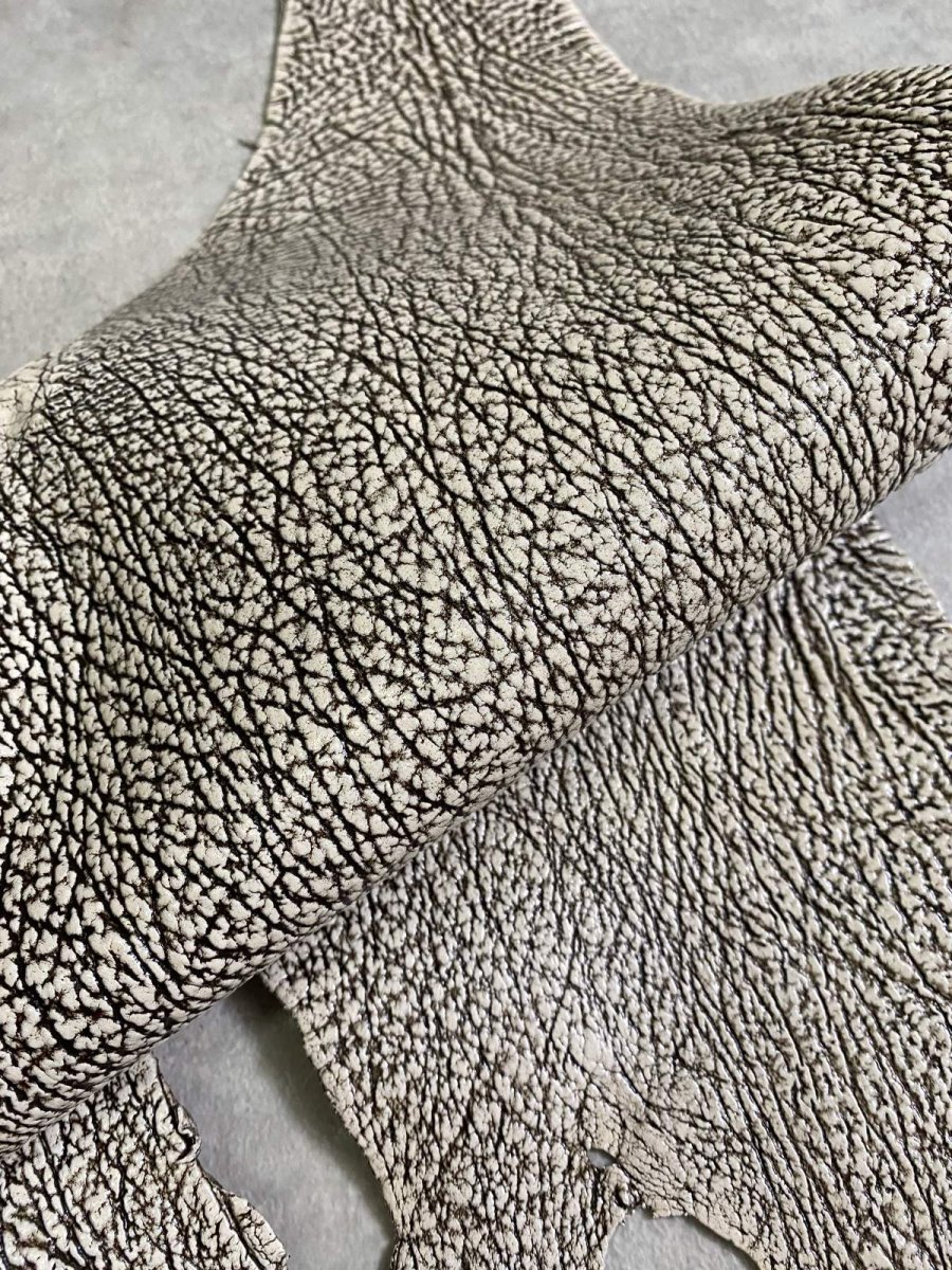 画像3: シャーク　バニラ×茶　サメ革　鮫革　シャークスキン　 (3)