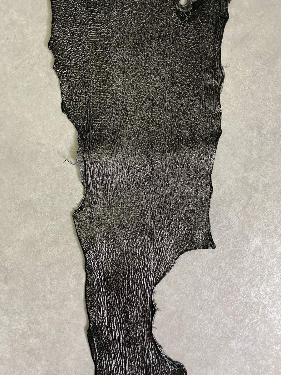 画像6: シャーク　サメ革　鮫革　シャークスキン　エナメル　ブラック (6)