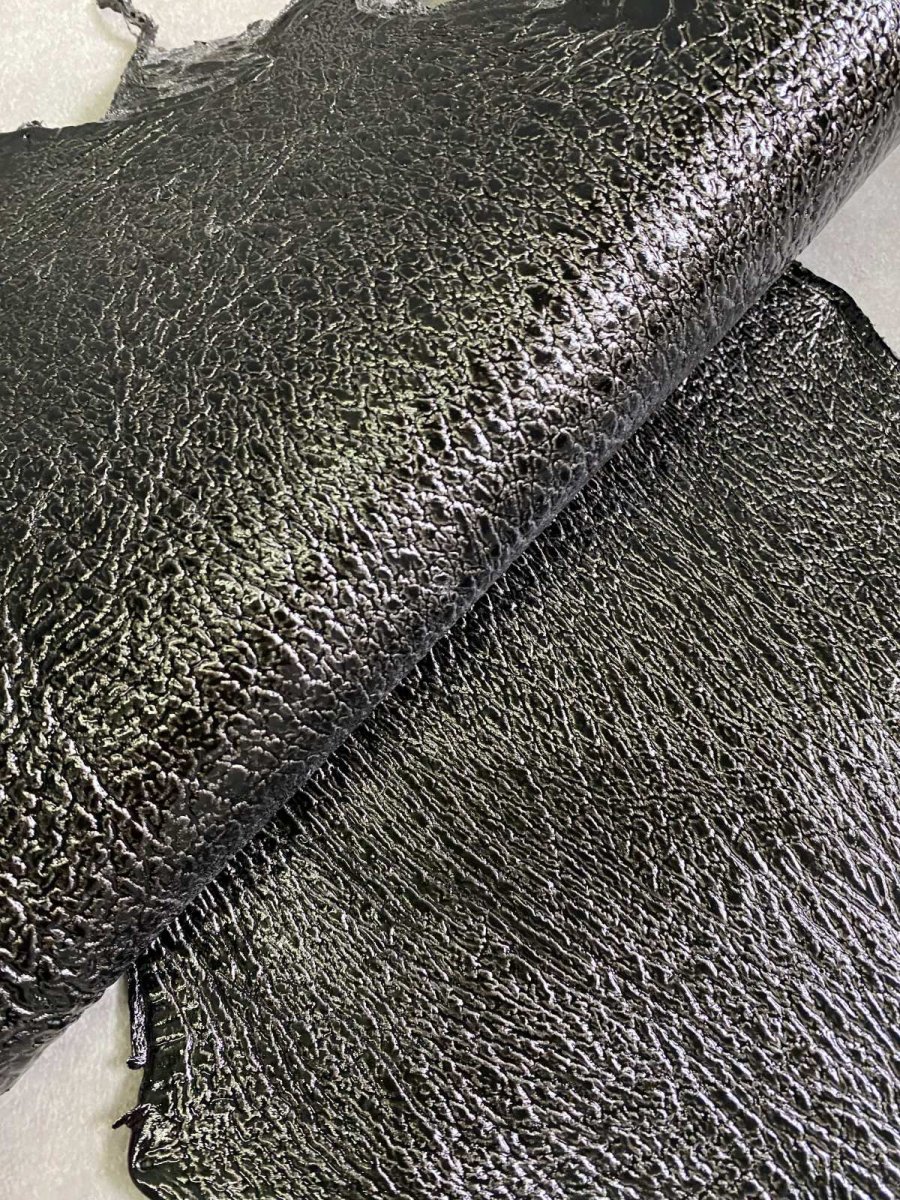 画像3: シャーク　サメ革　鮫革　シャークスキン　エナメル　ブラック (3)