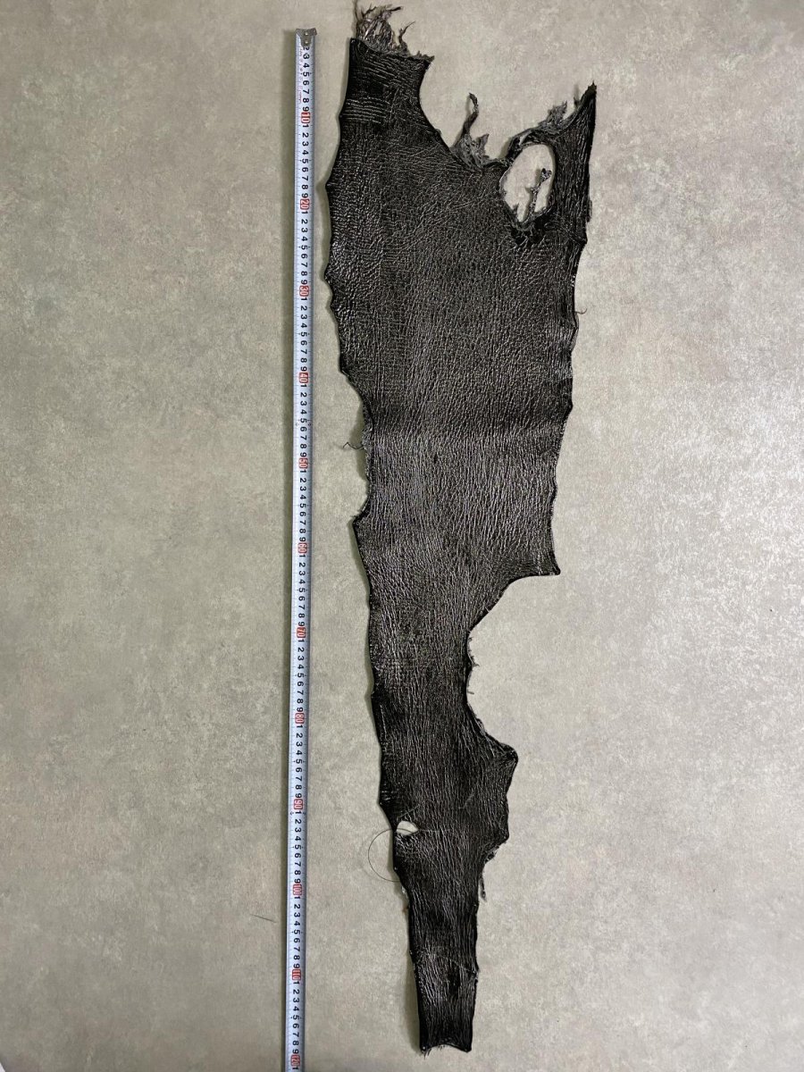 画像8: シャーク　サメ革　鮫革　シャークスキン　エナメル　ブラック (8)