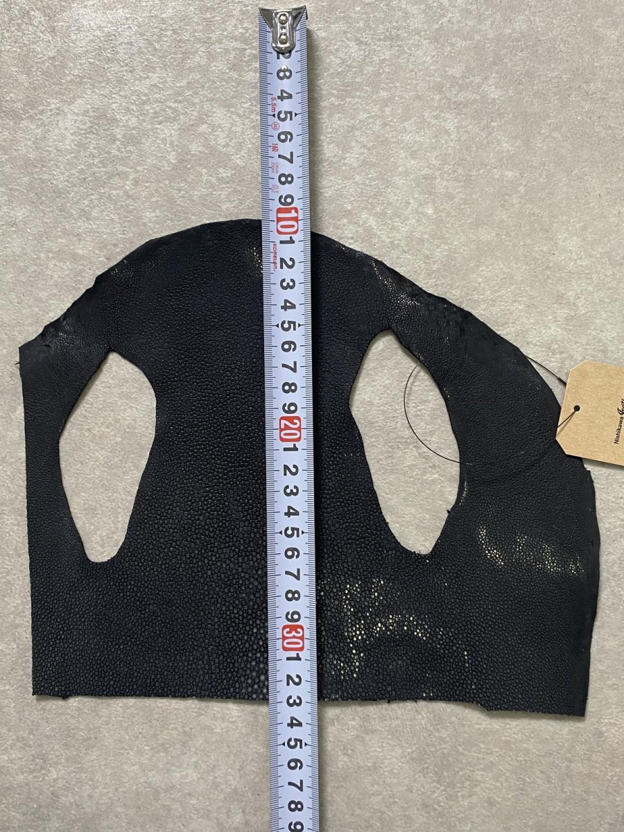 画像7: スティングレイ ブラック 吟スリ ぼうし型ハギレLサイズ エイ革 ガルーシャ (7)