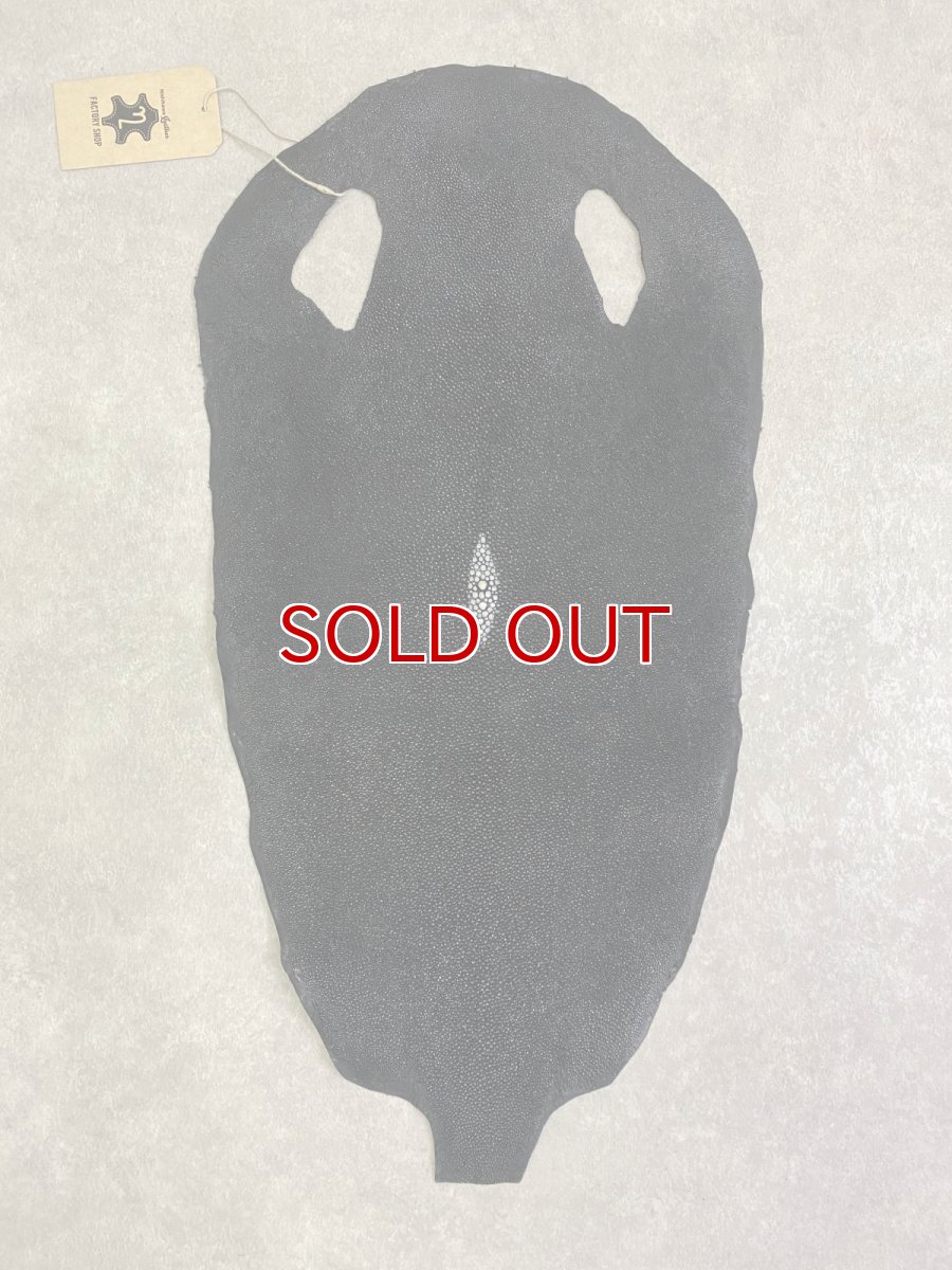 画像1: スティングレイ　ブラック　10インチ　エイ革　ガルーシャ (1)