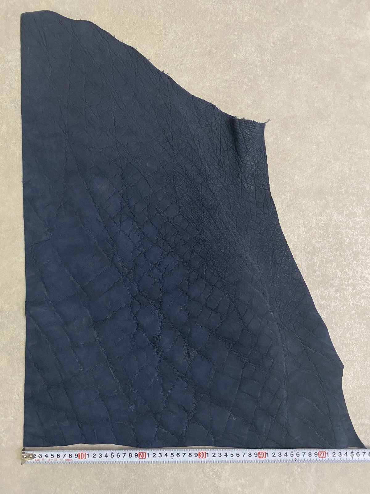 エレファントレザー ネイビー ゾウ革 象革 エキゾチックレザー 