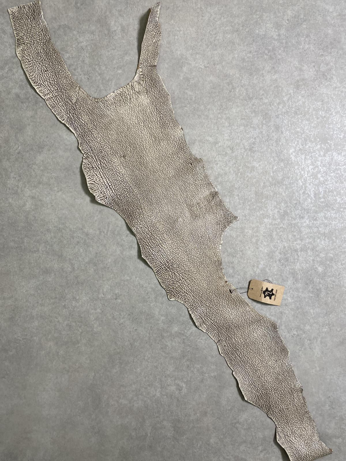 シャーク　バニラ×茶　サメ革　鮫革　シャークスキン　